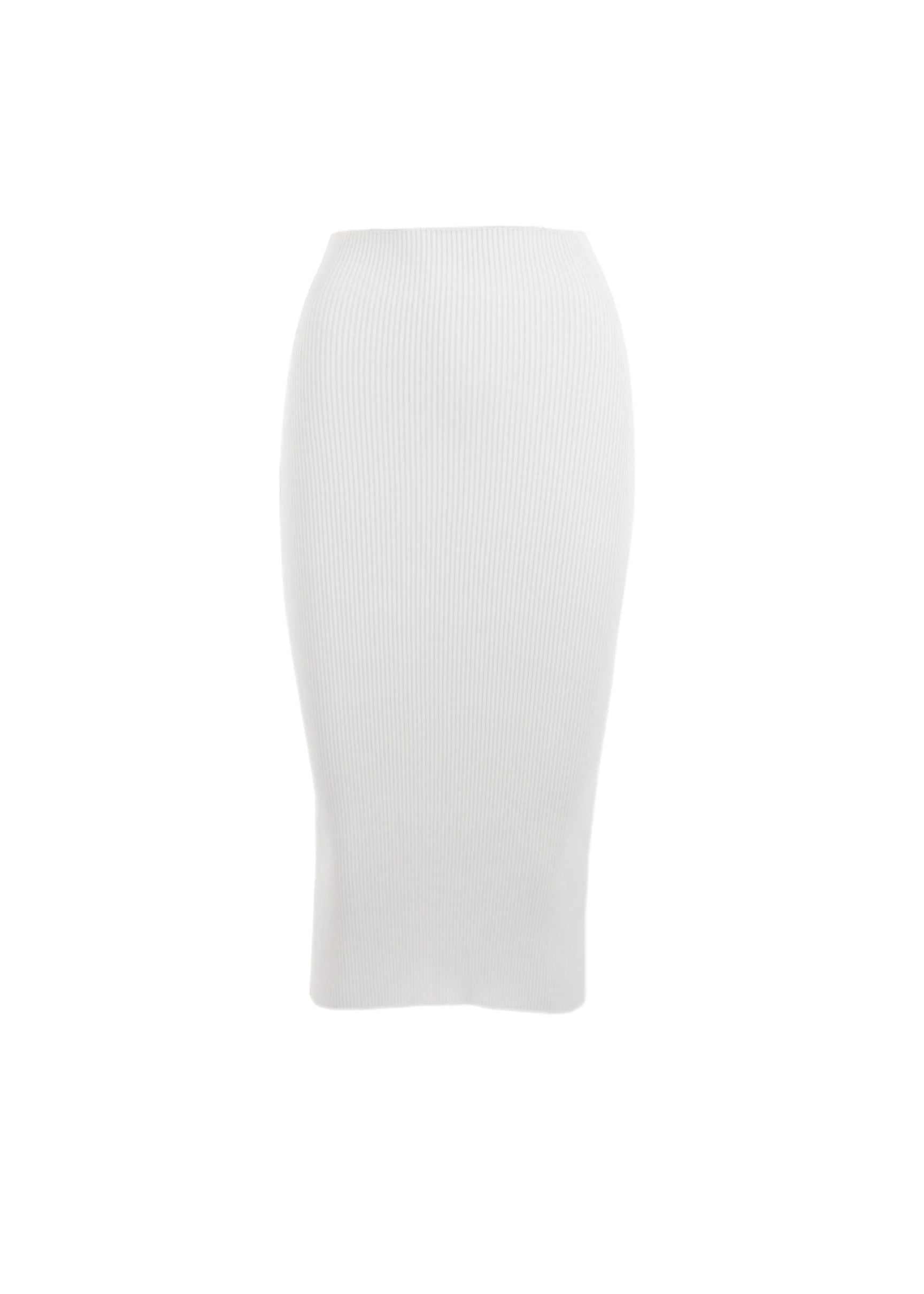 Saintt Sinners Juno Pencil Skirt in white, seamless eco-friendly design.