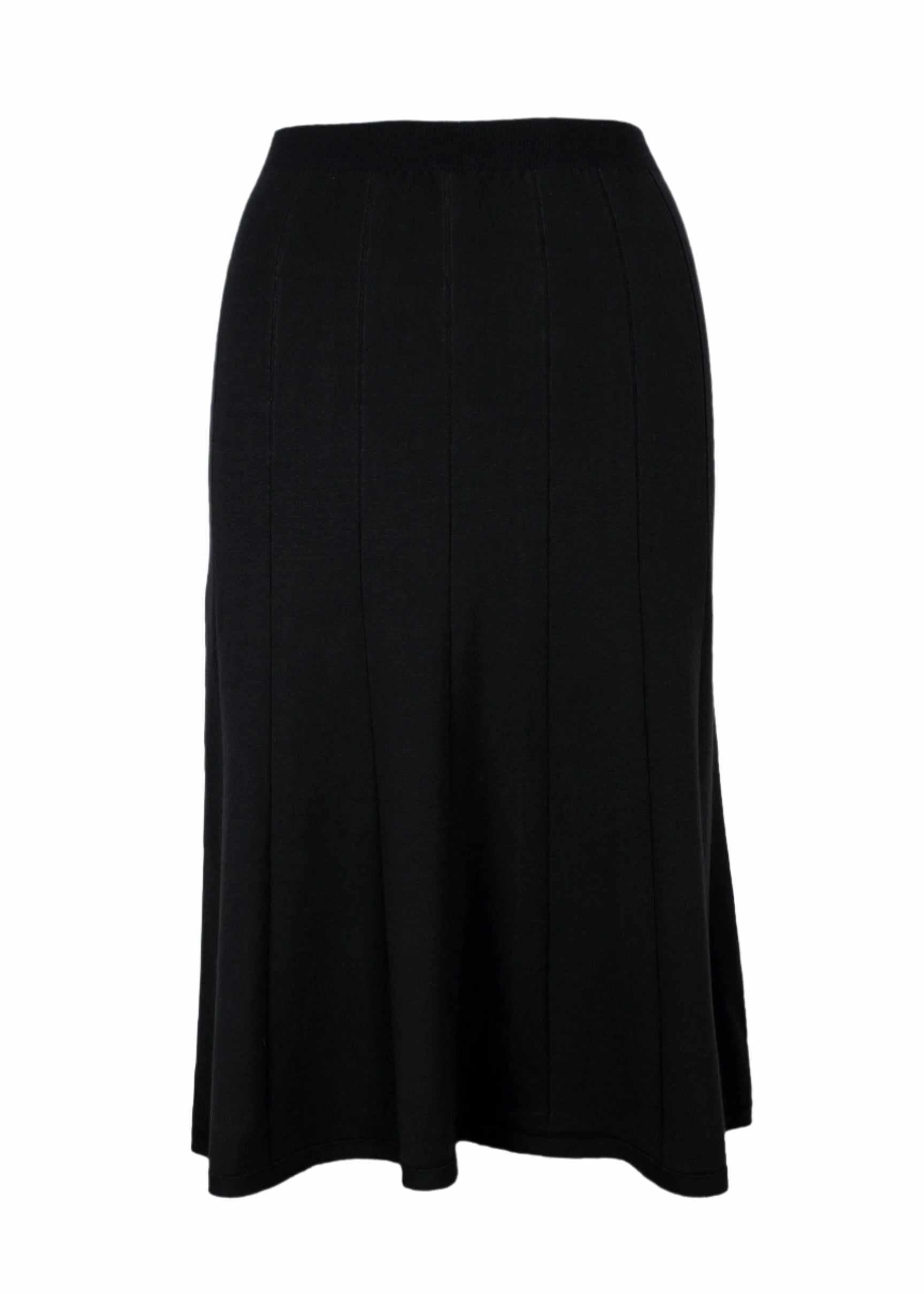 Saintt Sinners Vega Skirt in black, sleek waist fit with subtle pleated texture.